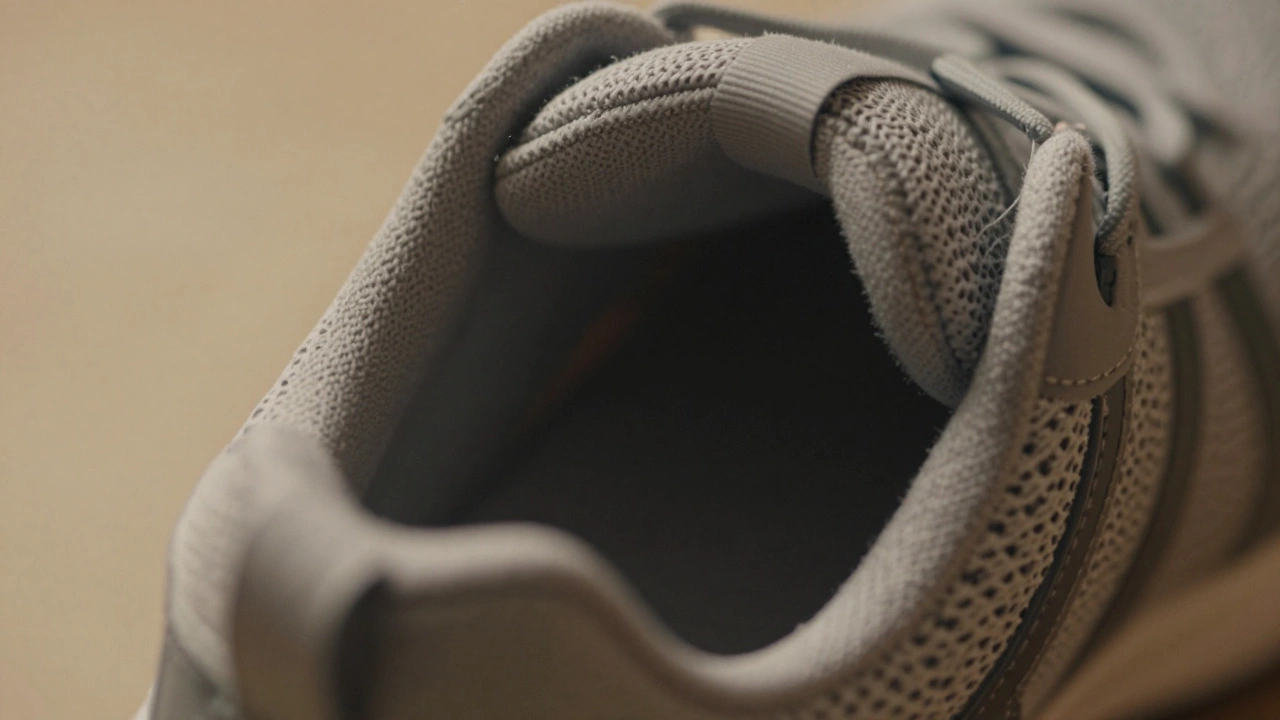 Close up of shoe interior mesh highlighting toe box space