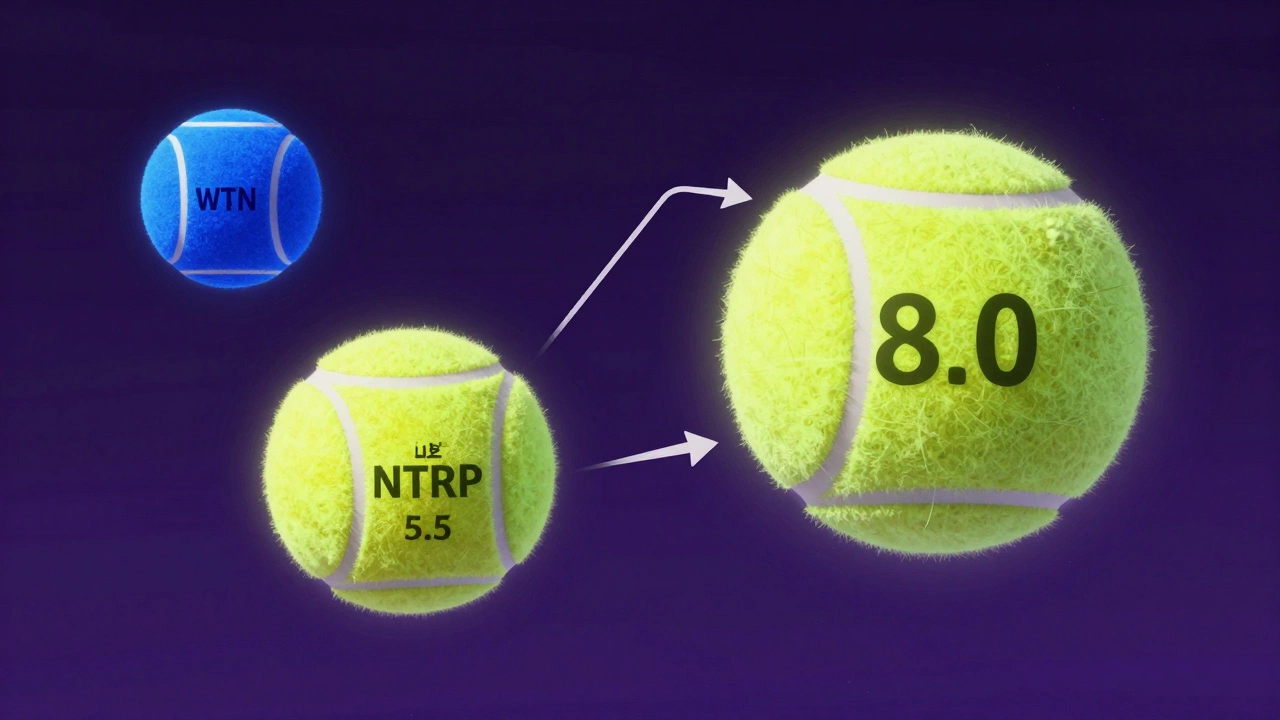 Abstract 3D spheres representing different global tennis rating systems
