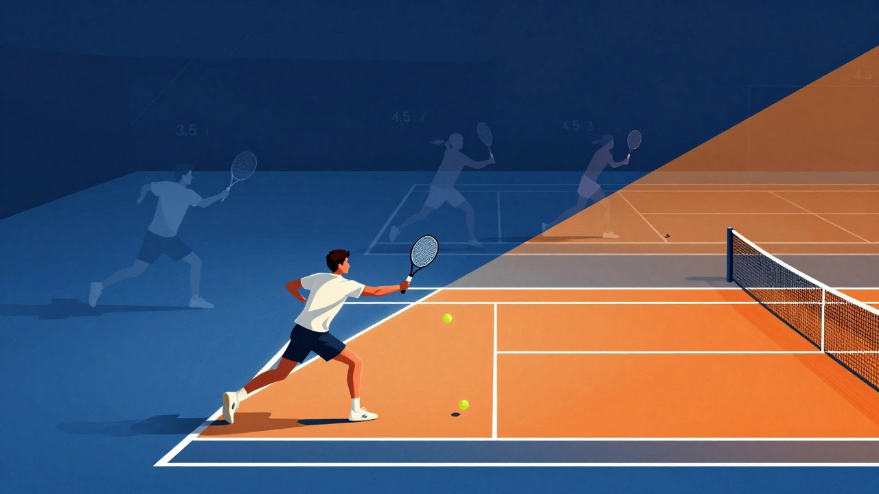 Abstract illustration of tennis skill progression showing strategic ball placement
