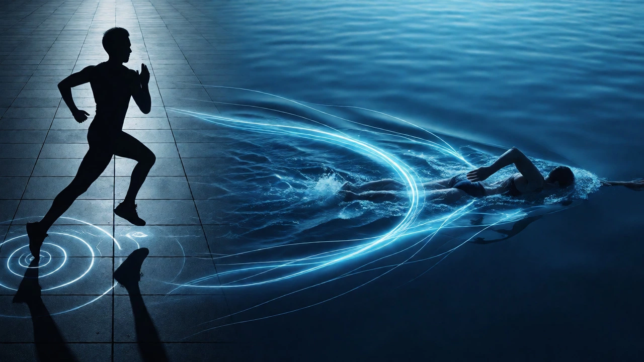 Conceptual comparison between running and swimming exercises